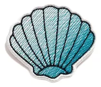 Patch Bordado Aplique Termocolante Concha Do Mar