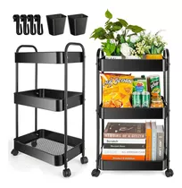 Carrito Organizador Multiusos 3 Niveles Con Ruedas-negro