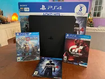 Playstation 4 Slim 1tb + Joystyck + Caja + 3 Juegos Fisicos 