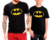 Kit Camiseta Tal Pai Tal Filho Batman Clássico Homem Morcego