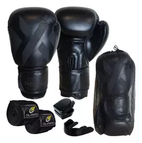 Kit Boxe Muay Thai Luva Bandagem Bucal