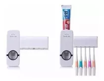 Dispenser Pasta Dental Porta Cepillo 2 En 1 Soporte Touch Me Color Blanco