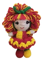 Boneca Emília Amigurumi - Boneca De Crochê  - 15 Cm.