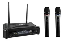 Microfone Sem Fio Duplo Digital Skp Uhf300 D Com Nota Fiscal Cor Preto