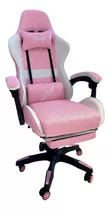 Silla Gamer Pc Sillon Butaca Escritorio Oficina Noga Typhon Color Rosa Material Del Tapizado Cuero Sintético