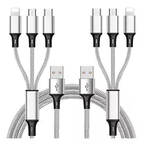 Cable De Carga Para Telefonos 3 En 1 De 1.5m Pack 2 Unidades