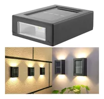  Foco Aplique Exterior Led Focos De Pared Lamparas De Muro Color Negro / Aplique Solar Exterior Lámparas De Muro
