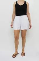 Short Básico De Gasa Foil - Off White - Koxis Mujer