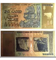 Fk Billete Zimbabwe 100 Trillones 2008 Baño De Oro Impecable