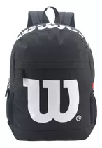 Mochila Escolar Urbana Universitaria Wilson Bolso Unisex Color Gimnasio Gym Negro