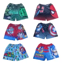 Short De Baño Malla Niño Batman Spider Sonic Patrol Capitan 