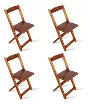 4 Cadeiras Bar Dobrável Madeira Maciça - Imbuia