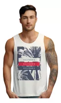 Camiseta Regata Masculina Sf2 Califórnia Palmeira Verão Prai