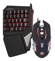 Kit Gamer Profissional Teclado Single Hand Mouse Led Rgb Usb