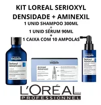 Kit Loreal Serioxyl Sh 300ml + Sérum 90ml + Caixa Aminexil