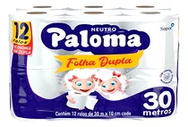 Papel Higiénico Paloma 12 Rollos 30mt Dob Hoja La Tentación