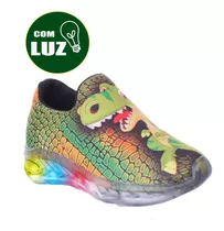 Tenis Infantil Menino Dinossauro Com Luz Led Barato