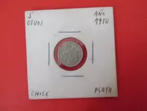 Antigua Moneda Chile 5 Centavos De Plata Año 1910