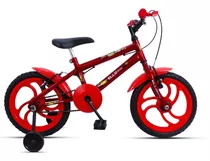 Mountain Bike Infantil Ello Bike Bike Aro 16 Freios V-brakes Cor Vermelho Com Rodas De Treinamento