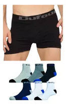 Combo X 6 Boxers + 6 Pares Medias Deportivas Cortas Algodón