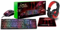 Kit Gamer Teclado Mecânico Led Rgb + Mouse Headset Mousepad