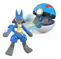 Brinquedo Pokemon Lucario Na Pokebola Boneco Articulado