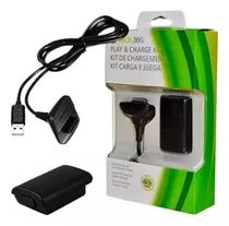 Kit 1 Bateria P/ Controle Xbox 360 + 1 Cabo Carregador 1.4m Voltagem De Entrada 2.7v