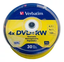 Disco Virgen Dvd+rw Verbatim De 4x Por 30 Unidades