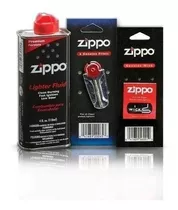 Kit Zippo Original - Fluído 125ml, 6 Pedras E Pavio