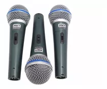 Kit 3 Microfones Profissionais Mxt Bt-58a+cabo 5m +cachimbo