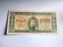 Antiguo Billete Uruguay 50 Centésimos 1939 Coleccionable 