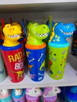 Vaso Con Pitillo De Dinosaurio Para Niños