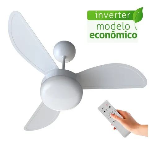 Ventilador de teto Ventisol Fenix Inverter Controle Remoto branco com 3 pás de plástico, 960 mm de diâmetro 127 V/220 V