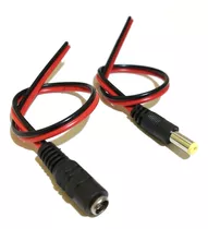 Conector Cable Dc 5.5x2.1x12mm Macho Hembra Con Cable 20cm