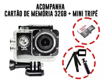 Kit Câmera Sports 4k Com Cartão De Memória 32gb E Mini Tripé