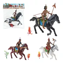 3 Índio Brinquedo Cavalo Apache Velho Oeste Cowboy Miniatura