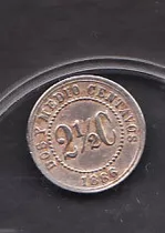 Moneda Estados Unidos De Colombia 1886 Dos Y Medio Centavos