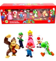 Set De Colección Mario Bros 6 Personajes En Caja Elige 