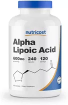 Acido Alpha Lipoico Acid 600mg 240 Nutricost Importado Eeuu