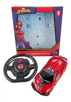 Spiderman Auto A Control Remoto Basico Hombre Araña Color Azul Y Rojo