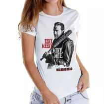 Camiseta Feminina The Walking Dead Baby Look Negan Lucille