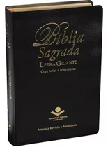 Bíblia Sagrada Letra Gigante - Couro Bonded Preto: Almeida Revista E Atualizada (ara), De Sociedade Bíblica Do Brasil. Editora Sociedade Bíblica Do Brasil Em Português, 2011