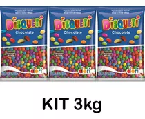 Kit 3 Confeitos De Chocolate Disqueti Dori 1kg Atacado Promo