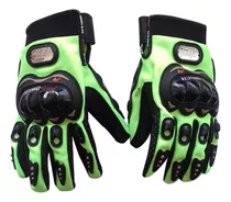 Guantes Para Moto Protección En Nudillos Palma Verde Talla M