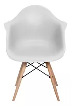 Cadeira De Jantar Elidy Charles Eames Eiffel Com Braço, Estrutura De Cor  Branco, 4 Unidades