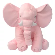 Elefante De Pelúcia 65cm Hipoalergênico Almofada Rosa