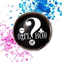 Globo Negro Grande Revelacion Sexo Gender Reveal Baby Shower