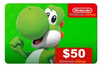 Cartão Nintendo Eshop Switch Card Usa $50 Dólares Americano