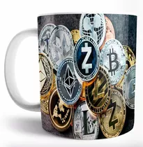 Taza De Cafe Ceramica Criptomonedas Bitcoin Ethereum