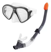 Kit De Natación Rider Snorkel Intex Dive, Color Negro